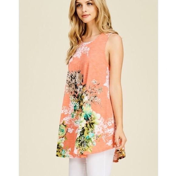 Last 1! Peachy floral swing top - Picture 4 of 6